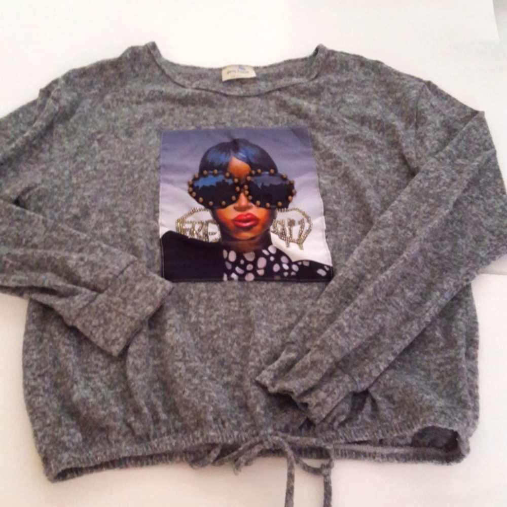 Face Kisses "FRESH" Embellished Graphic Pullover
